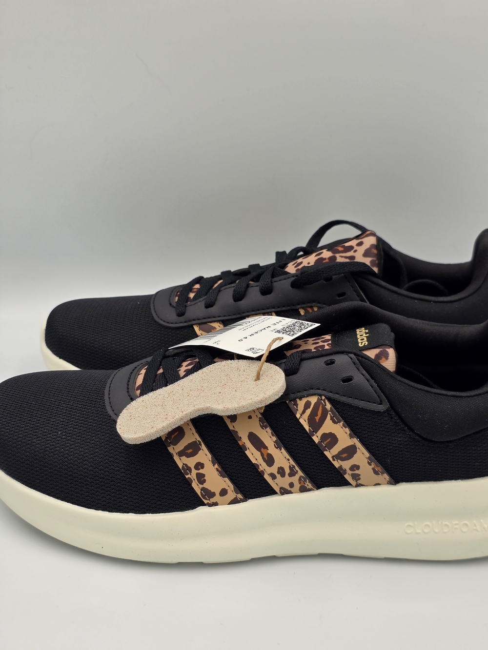 adidas Women’s Black Sneakers with Leopard Print Accents - Picture 3 of 6